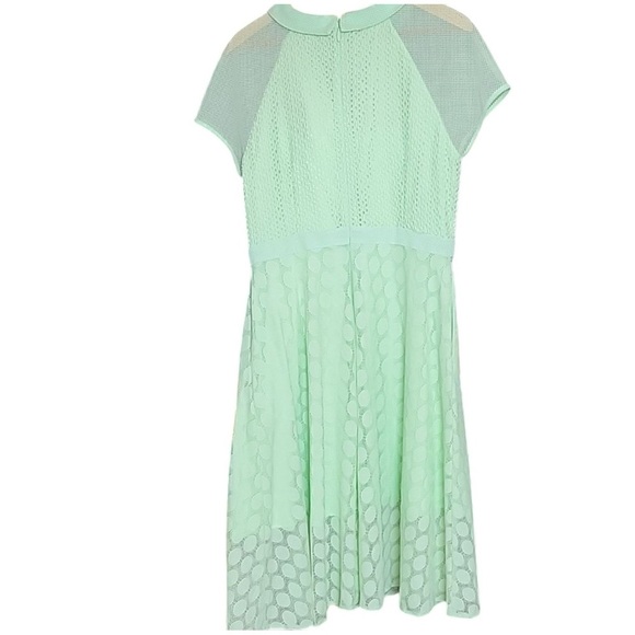 NWOT! NEW YORK & CO Vintage Retro Preppy Dress Lace Over Mint Green Midi 
SZ  10 - Picture 3 of 17